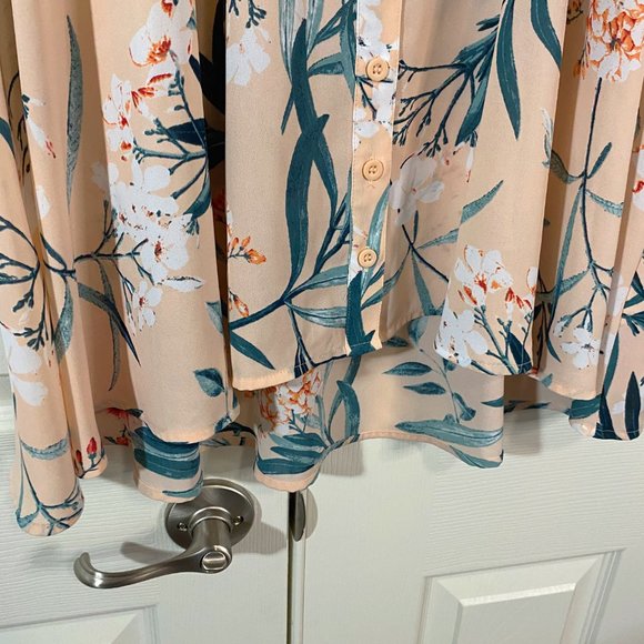 Style & Co - Peach Oleander Floral Top - Picture 4 of 8